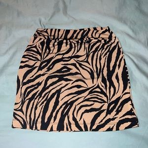 Tan and Black Printed Skirt